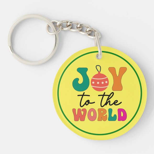 Joy to The World - Christmas Design-50835 Keychain (Front)