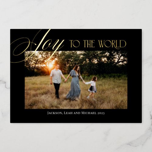 Joy to the World Christmas Design Foil Holiday Card