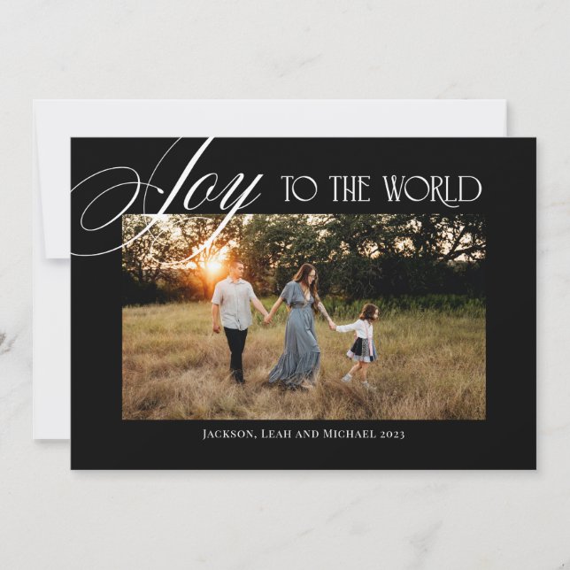 Joy to the World Christmas Design Holiday Card (Front)