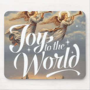 Joy to the World Christmas Design Mouse Pad