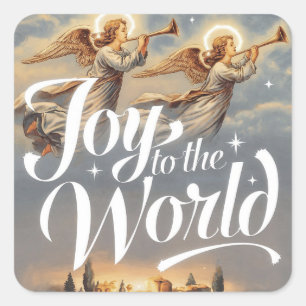 Joy to the World Christmas Design  Square Sticker