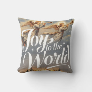 Joy to the World Christmas Design  Throw Pillow