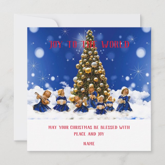 Joy to the World Christmas Flat Greeting Card (Front)