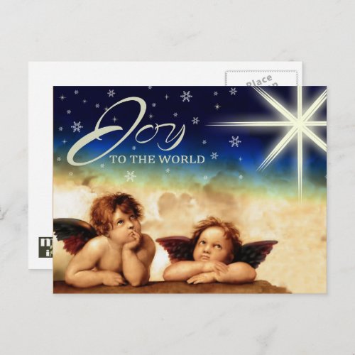 Joy to The World Christmas  Holiday Postcard