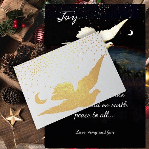 Joy To the World Christmas Holiday Real Gold Foil Card