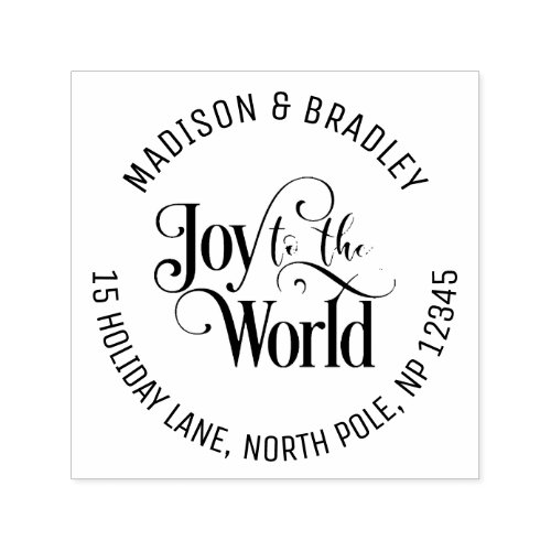 Joy To The World Christmas Holidays Gold Script Self_inking Stamp