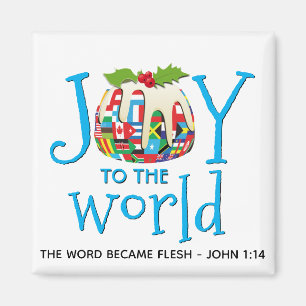JOY TO THE WORLD Christmas Magnet
