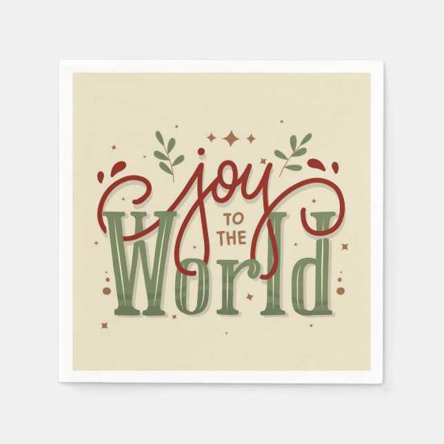 Joy To The World Christmas  Napkins (Front)