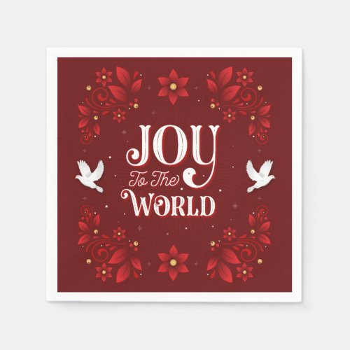 Joy to the World Christmas Party Paper Napkins
