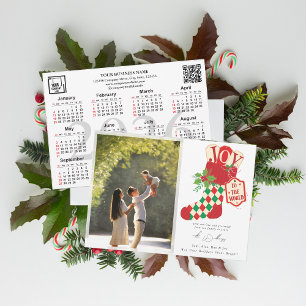 Joy to the World Christmas Photo 2026 Calendar Holiday Card