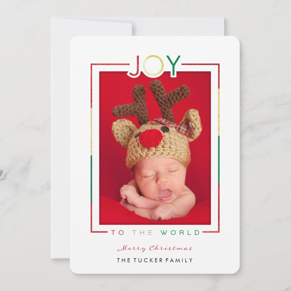 JOY to the World Christmas Photo Card Religious