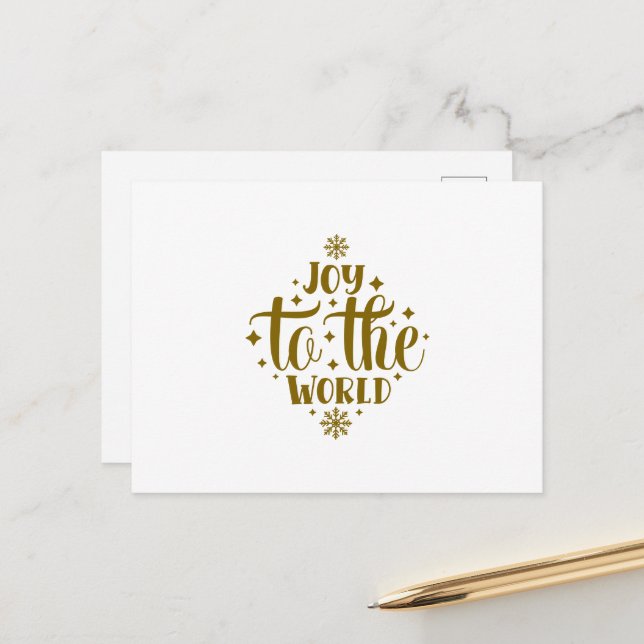 Joy to the World Christmas Postcard (Front/Back In Situ)