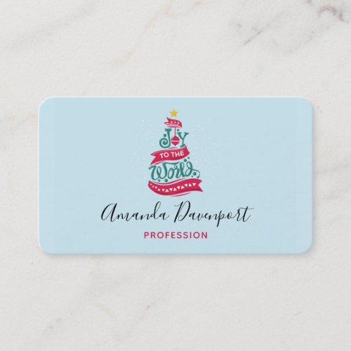 Joy to the World Christmas Quote Typography Business Card