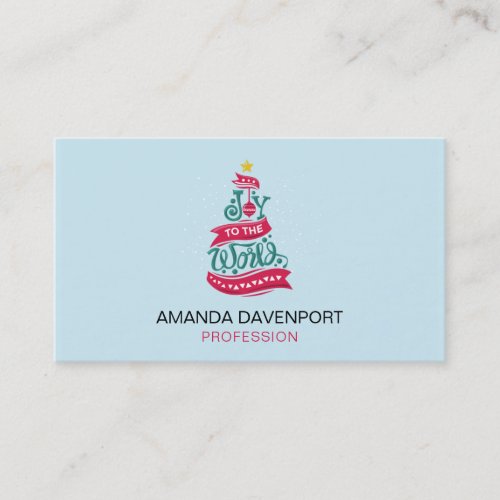 Joy to the World Christmas Quote Typography Business Card