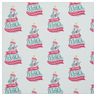 Joy to the World Christmas Quote Typography Fabric