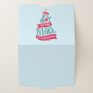 Joy to the World Christmas Quote Typography File Folder