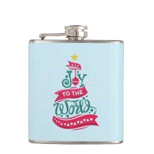 Christmas Quotes and Sayings Design Custom Black Flask Set