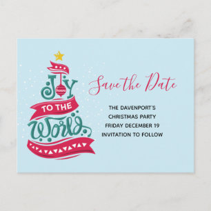 Joy to the World Christmas Quote Typography Invitation Postcard
