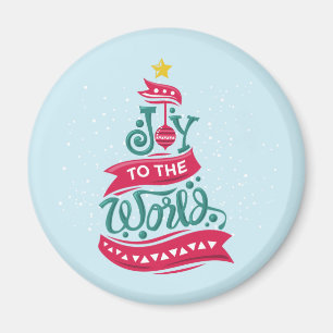 Joy to the World Christmas Quote Typography Magnet