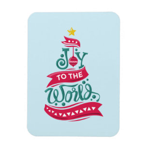 Joy to the World Christmas Quote Typography Magnet