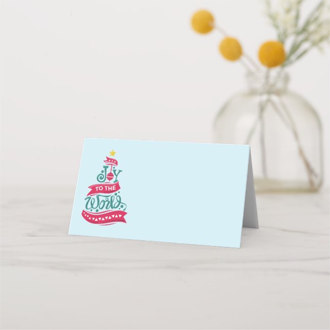 Joy to the World Christmas Quote Typography Place Card (Front)