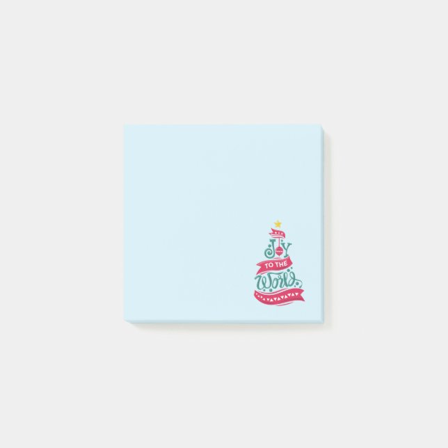Joy to the World Christmas Quote Typography Post-it Notes (Front)