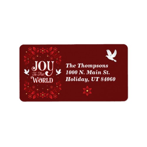 Joy to the World Christmas Return Address Labels