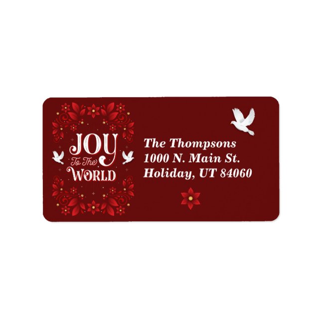 Joy to the World Christmas Return Address Labels (Front)