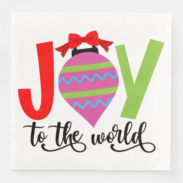 Joy to the World Christmas Song Paper Dinner Napkins (Front)