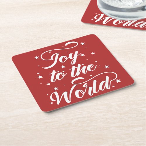 joy to the world Christmas Square Paper Coaster