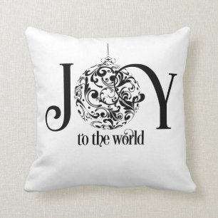 Joy to the world Christmas throw pillow