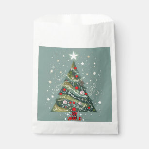 Joy to the world Christmas tree Favor Bag