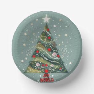 Joy to the world Christmas tree Paper Bowls