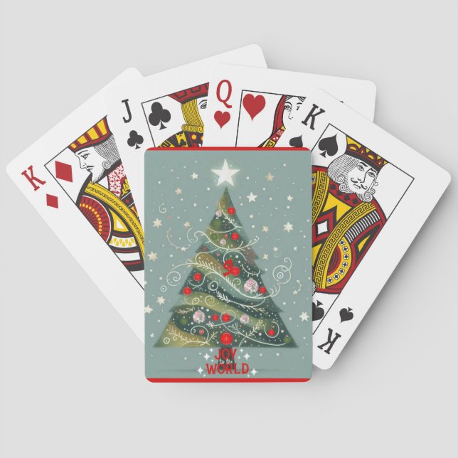 Joy to the world Christmas tree Poker Cards (Back)
