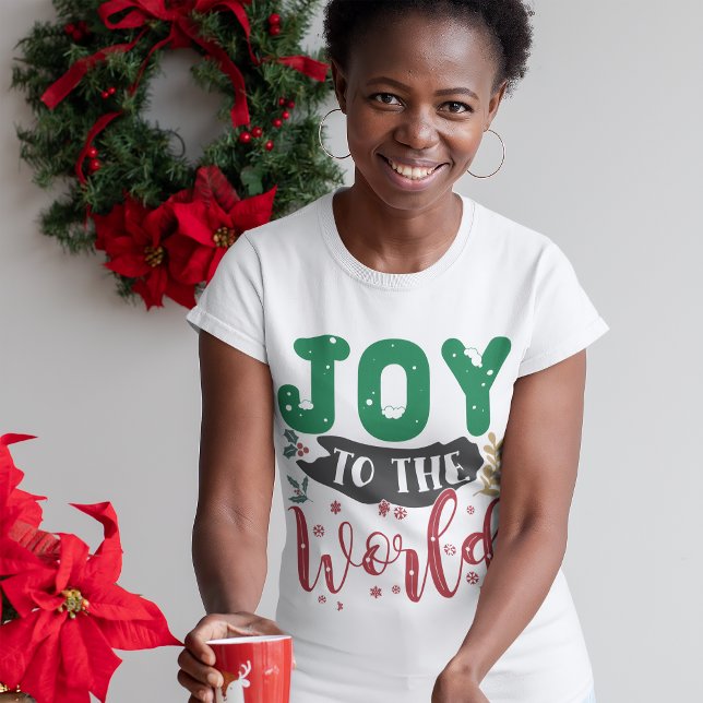 Joy To The World Christmas Typography Slogan T-Shirt (Creator Uploaded)