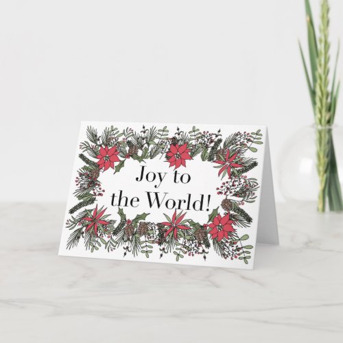Joy to the World Christmas Wreath Card