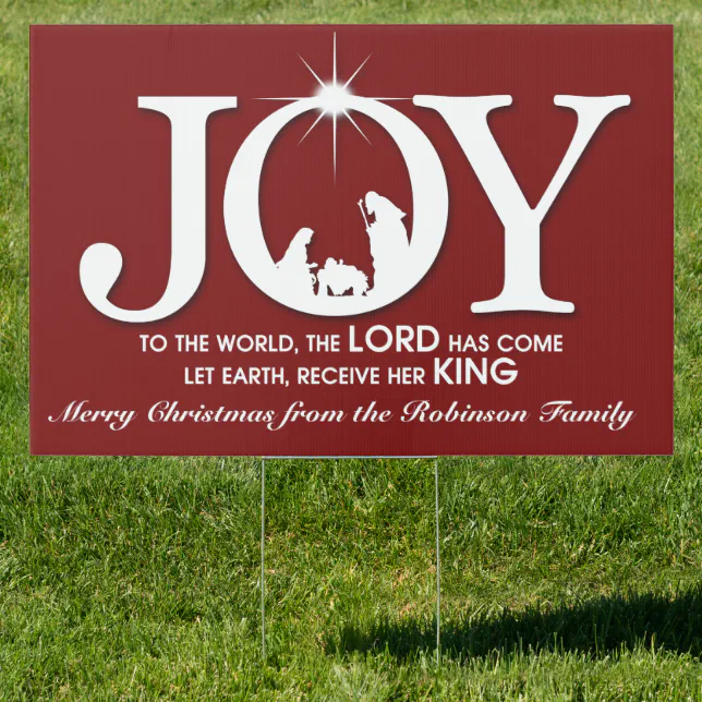 Joy to the World Christmas Yard Sign Zazzle
