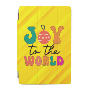 Joy To The World Colorful Christmas Typography iPad Mini Cover