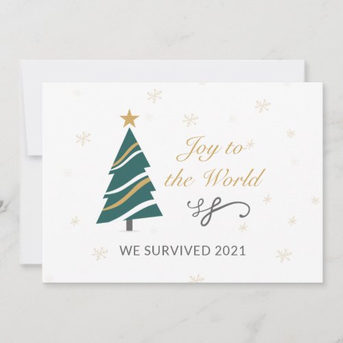 Joy To The World Corporate We Survived 2021 Holiday Card