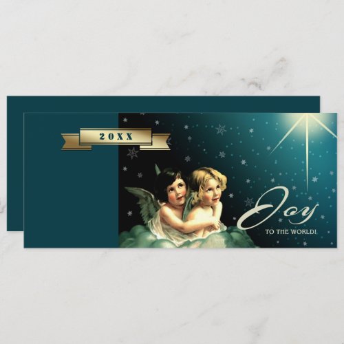 Joy to The World Custom Year Religious Christmas Holiday Card