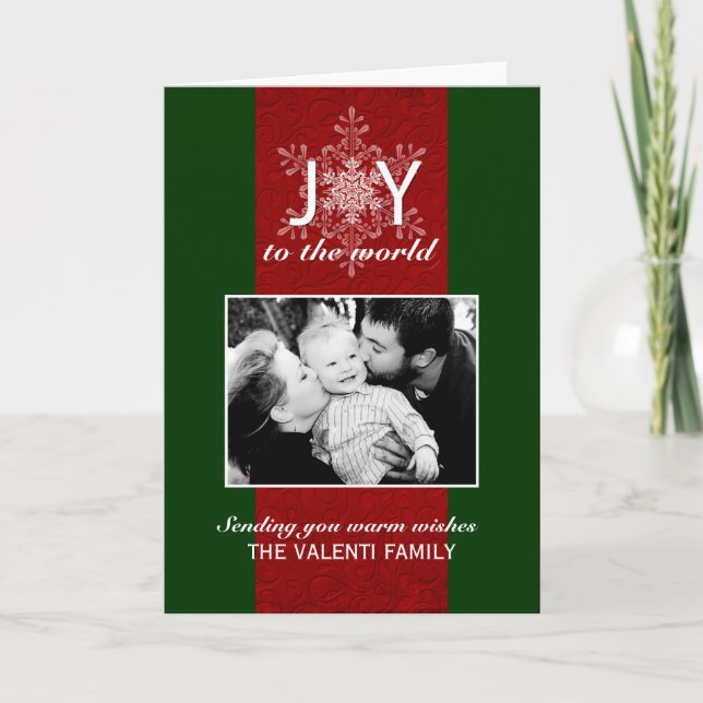 Joy to the World Customizable Photo Greeting Card (Front)