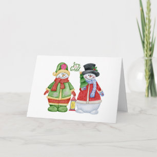 Joy to the World - Cute Christmas Snowmen Card