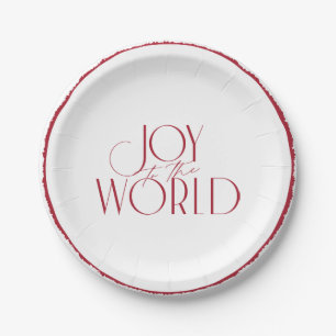 Joy to the World deckle-edged circle Christmas Paper Plates