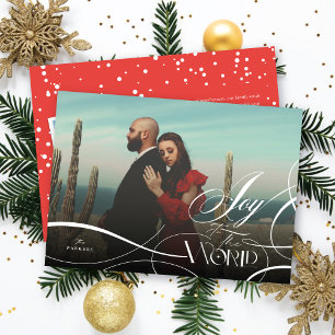 Joy To The World Elegant Religious Christmas Photo Holiday Card