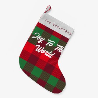 Joy To The World Family Christmas Buffalo Plaid