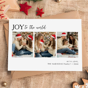 Joy to the World Family Photo Christmas Holiday Card