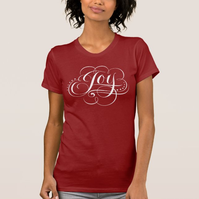 JOY to the World Fancy Christmas Calligraphy T-Shirt (Front)