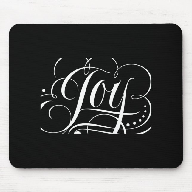 Joy To The World Fancy Swirly Girly Christmas T Sh Mouse Pad (Front)