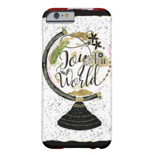 Joy to the World Global Holiday Pink & Red Stripes Barely There iPhone 6 Case