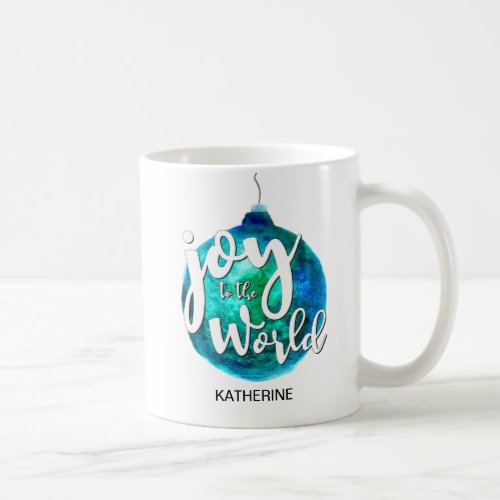 Joy to the World Globe Christmas Custom Coffee Mug